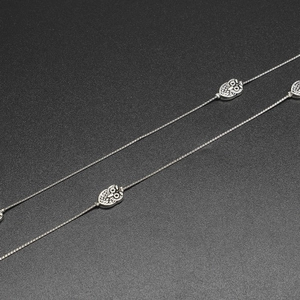 Silver anti-slip metal eyewear chain with vintage owl pendants and fine ring links