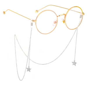 Glasses Chain Metal Star Rhinestone Pendant Anti-Slip Eyewear Strap Lanyard Decorative Holder Fashion Women