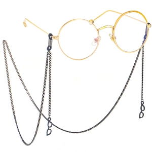 Minimalist Metal Glasses Chain With Anti-Slip Silicone Loops Adjustable Retro Eyeglass Cord For Sunglasses Holder