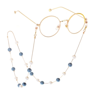 Fashionable Glasses Chain And Faux Artificial Pearl Sweater Necklace Dual Use Alloy Anti Slip Eyewear Strap For Women Elegant