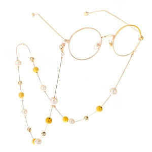 Chaîne De Lunettes En Künstliche Perles Cordon Anti-Glisse Collier En Métal Allié Support De Lunettes Élégant Accessoire De Mode Femmes