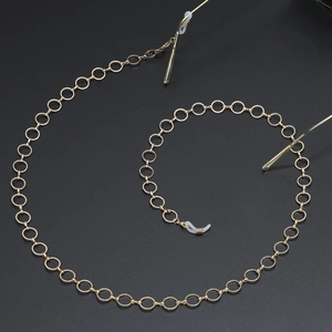 Fashion Round Ring Metal Glasses Chain Anti-slip Gold Sunglasses Strap Holder For Reading Eyeglasses