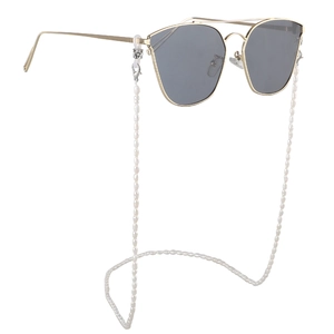 Elegante Süßwasserperlenbrille Kette Mit Silikonschlaufen Rutschfeste Brillenband Halter Mode Sonnenbrille Lanyard Für Damen