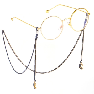 Chaîne De Lunettes En Métal Vintage Pendentif Lune Étoile Cordon Anti-Dérapant Cordon De Lunettes De Soleil Mode Accessoire Femme