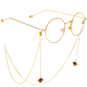Chaîne De Lunettes Métal Antidérapante Or Planète Saturne Pendentif Cordon Lunettes Mode Pour Femmes Filles