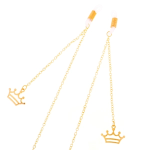 Chaîne de Lunettes en Métal Antidérapante à la Mode Pour Femmes Couleur Or Sangle de Lunettes Faite Main Avec Pendentif Couronne