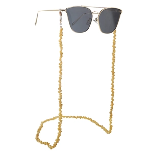 Fashionable warm yellow conch shell bead eyewear chain with non-slip rubber loops
