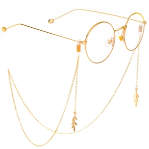 Catenella Per Occhiali In Metallo Oro Antiscivolo Cordino Per Occhiali Con Pendenti A Foglia Accessorio