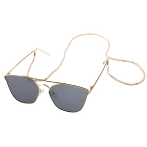 Chaîne De Lunettes En Coquille De Noix De Coco Naturelle Cordon Antidérapant Alliage Doré Accessoire De Mode Bohème