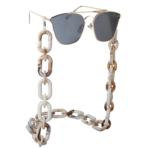 Chaîne De Lunettes Rétro En Résine Acrylique Avec Imprimé Léopard Marbré Cordon De Lunettes Style Bohème
