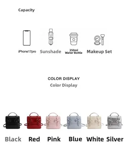 Mini mochila en varios colores con capacidad para teléfono, paraguas y cosméticos