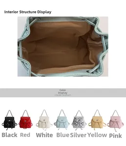 Internal structure of the quilted chain backpack showing the spacious main compartment