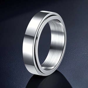 Spinner Ring Stainless Steel Stress Relief Rotatable Chain Roman Numerals Sun Moon Band Fashion Jewelry For Men Women