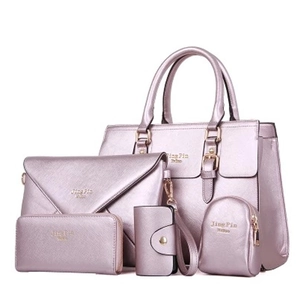 Women Saffiano PU Leather Handbags With Tote Bag Crossbody Bag Long Wallet Key Case And Coin Purse Fashion OL Commute