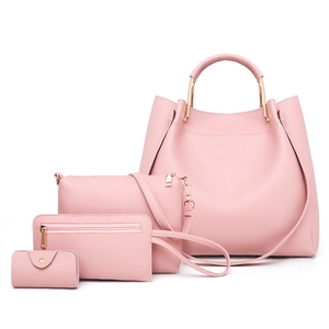 Women Fashion Handbag Set PU Leather Tote Shoulder Bag Crossbody Wallet Card Holder Saffiano Texture Elegant