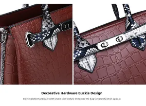 Close-up of luxury embossed crocodile leather and snakeskin pattern handles with silver hardware