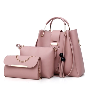 Women PU Leather Shoulder Handbag Crossbody Bag And Clutch Wallet With Tassel Bead Decor Elegant Fashion Office Ladies