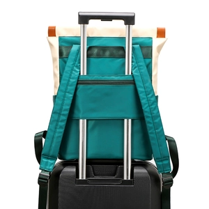 Waterproof nylon convertible backpack with trolley sleeve for travel and outdoor use