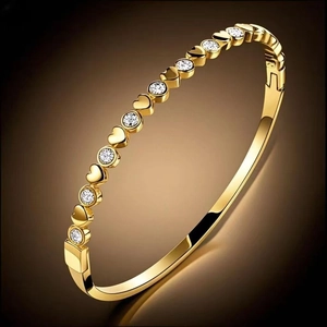 Edelstahl Armreif Zirkonia Herz Kleeblatt Stern Römische Ziffern Luxus Mode Damen Schmuck Nicht Verblassend