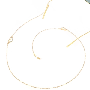 Chaîne de lunettes dorée avec pendentifs en cœur de cristal et symboles de l'infini
