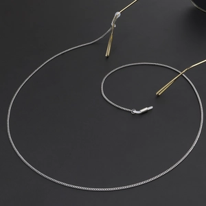 Stainless Steel Glasses Chain For Sunglasses And Reading Eyewear Anti-Slip Rubber Connectors Durable Curb Link Strap