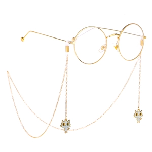 Chaîne De Lunettes Antidérapante En Alliage De Métal Mode Pendentif Chat Mignon Cordon Porte Lunettes Pour Femmes Filles