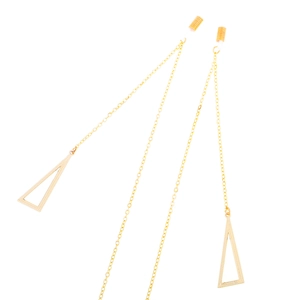 Chaîne De Lunettes Mode Métal Doré Cordon Anti-dérapant Avec Pendentif Géométrique Triangle Creux Pour Femmes