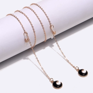 Non-Slip Glasses Chain With Moon And Star Enamel Pendants Metal Alloy Eyewear Strap Fashion Sunglasses Holder Accessory