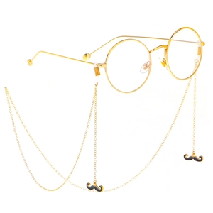 Chaîne De Lunettes Antidérapante En Métal Avec Pendentifs Moustache Collier Porte Lunettes Rétro Pour Femmes Hommes