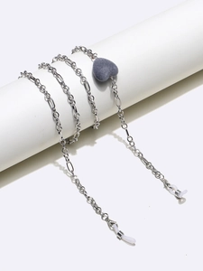 Glasses Chain Heart Pendant Silver Metal Anti-Slip Eyewear Strap Eyeglasses Neck Cord Holder Accessory