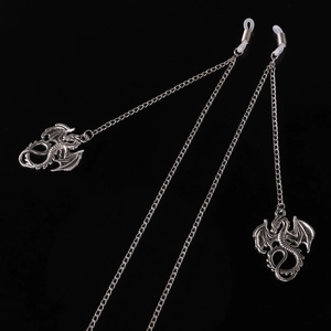 Chaîne De Lunettes Avec Pendentifs Dragon Volant Alliage Métal Cordon De Lunettes Antidérapant Mode Gothique Décoratif Pour Femmes Hommes