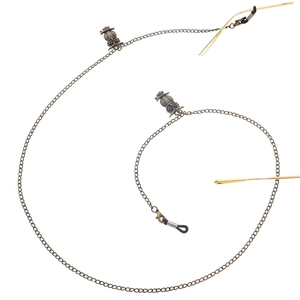 Retro bronze owl glasses chain with non-slip rubber loops for sunglasses and eyewear