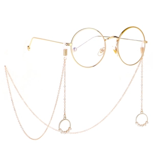 Glasses Chain Anti-slip Metal Strap With Artificial Pearl Round Pendant Elegant Eyewear Cord For Sunglasses Reading Glasses Women