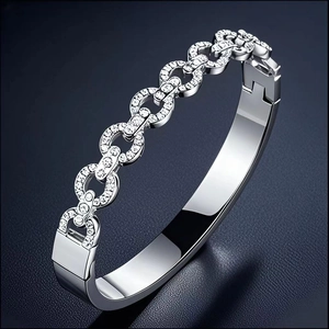 Bracelet Jonc Élégant En Acier Inoxydable Pour Femmes Avec Zircon Et Chiffres Romains Bijoux Étanche Inaltérable