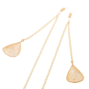 Chaîne De Lunettes Alliage Métallique Pendentifs Feuille Creuse Antidérapant Cordon Lunettes Ton Or Bijoux Mode