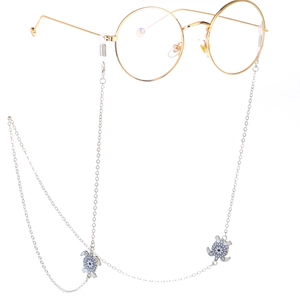 Silver Metal Glasses Chain With Turtle Charms Retro Anti Slip Eyewear Lanyard Sunglasses Holder Strap For Women Men