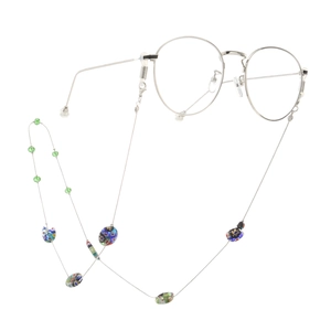 Chic beaded eyewear chain with colorful glass beads and silver chain for eyeglasses