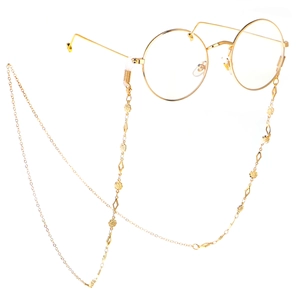 Chaîne de Lunettes en Métal Doré à la Mode Anti-perte Losange Creux Fleur Cordon Décoratif pour Lunettes pour Femmes Utilisation Quotidienne Fête