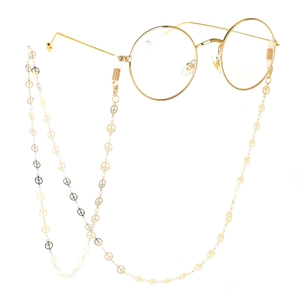 Gold Peace Sign Metal Glasses Chain Anti-Lost Non-Slip Eyewear Strap Neck Cord Holder For Reading Glasses Women Jewelry Accessory