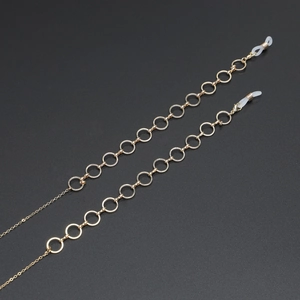 Chaîne de Lunettes Rétro en Métal Doré à Maillons Circulaires Cordon de Lunettes Antidérapant pour Femmes Accessoires