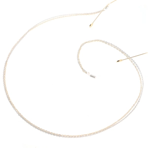 Dual-tone gold and silver stainless steel glasses chain with adjustable rubber loops