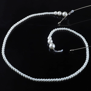 Elegant Faux Artificial Pearl Glasses Chain Anti-Lost Copper Alloy Eyewear Lanyard Adjustable Silicone Loops Reading Sunglasses Strap