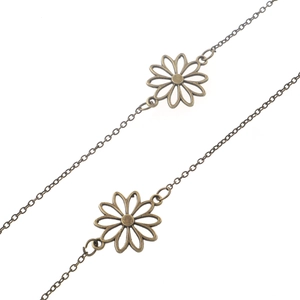 Vintage bronze flower glasses chain with hollow daisy charms for sunglasses straps
