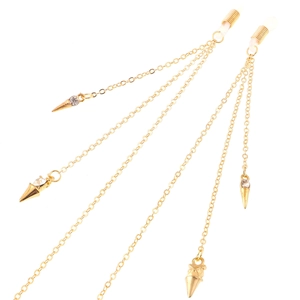 Anti-Slip Multi-Layer Glasses Chain With Rhinestone Cone Pendants Gold Alloy Eyewear Strap Retro Fashion Accessory