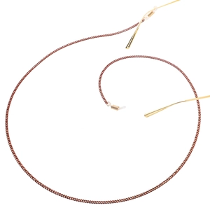 Elegante Brillenlkette aus Bronze mit goldenen Enden und Silikon-Antirutschschlaufen