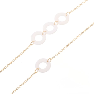 Fashion Sunglasses Chain Metal With Round Shell Accents Anti-Slip Eyewear Lanyard Elegant Necklace Strap For Women