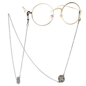 Rétro Punk Bronze Creux Rond Fleur Chaîne De Lunettes Alliage Métal Anti Glisse Sangle De Lunettes Vintage Femmes Hommes