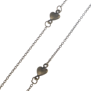 Chaîne De Lunettes En Métal Bronze Vintage Avec Pendentifs Coeur Cordon De Lunettes De Soleil Antidérapant Style Punk Rétro Pour Femmes