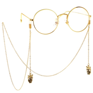 Chaîne De Lunettes Pendentif Hibou Or Métal Cuivre Cordon Anti-Glissement Accessoire Mode Retro Femme