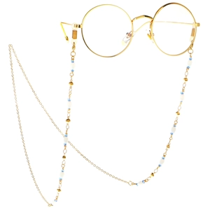 Chaîne De Lunettes Antidérapante En Métal Doré Avec Perles Pendentif Cœur Accessoires Élégants Pour Femmes
